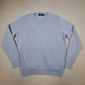 Men's Light Gray V-Neck Sweater